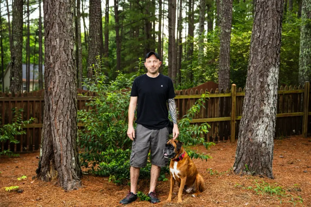 A dog during a Triangle Dog Trainer one-on-one training session